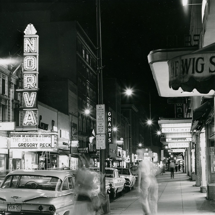 Granby Street at night looking south - July 11, 1969