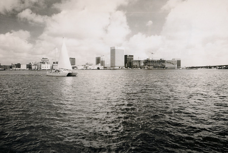 Norfolk skyline from Elizabeth River - 1960s