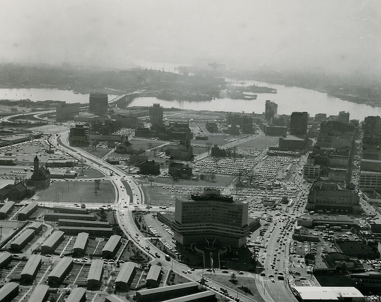 Golden Triangle Motor Hotel.Looking South. December 27, 1965