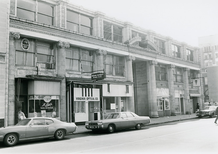 Monticello Arcade. North Entrance at City Hall Avenue, 1970s