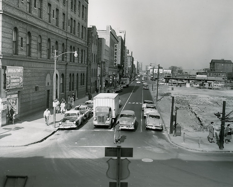 Monticello Avenue at City Hall Avenue looking North, 1970s