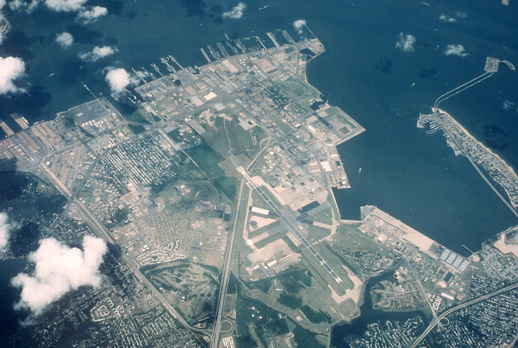 Aerial View Norfolk Naval Base, 1989