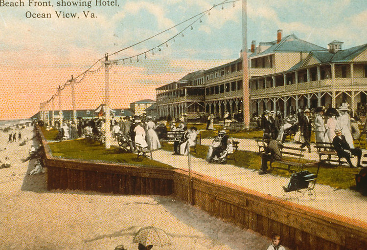Beach front showing hotel.