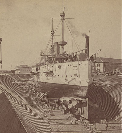 Battleship Texas, U. S. N., in Dry Dock, Norfolk, 1896