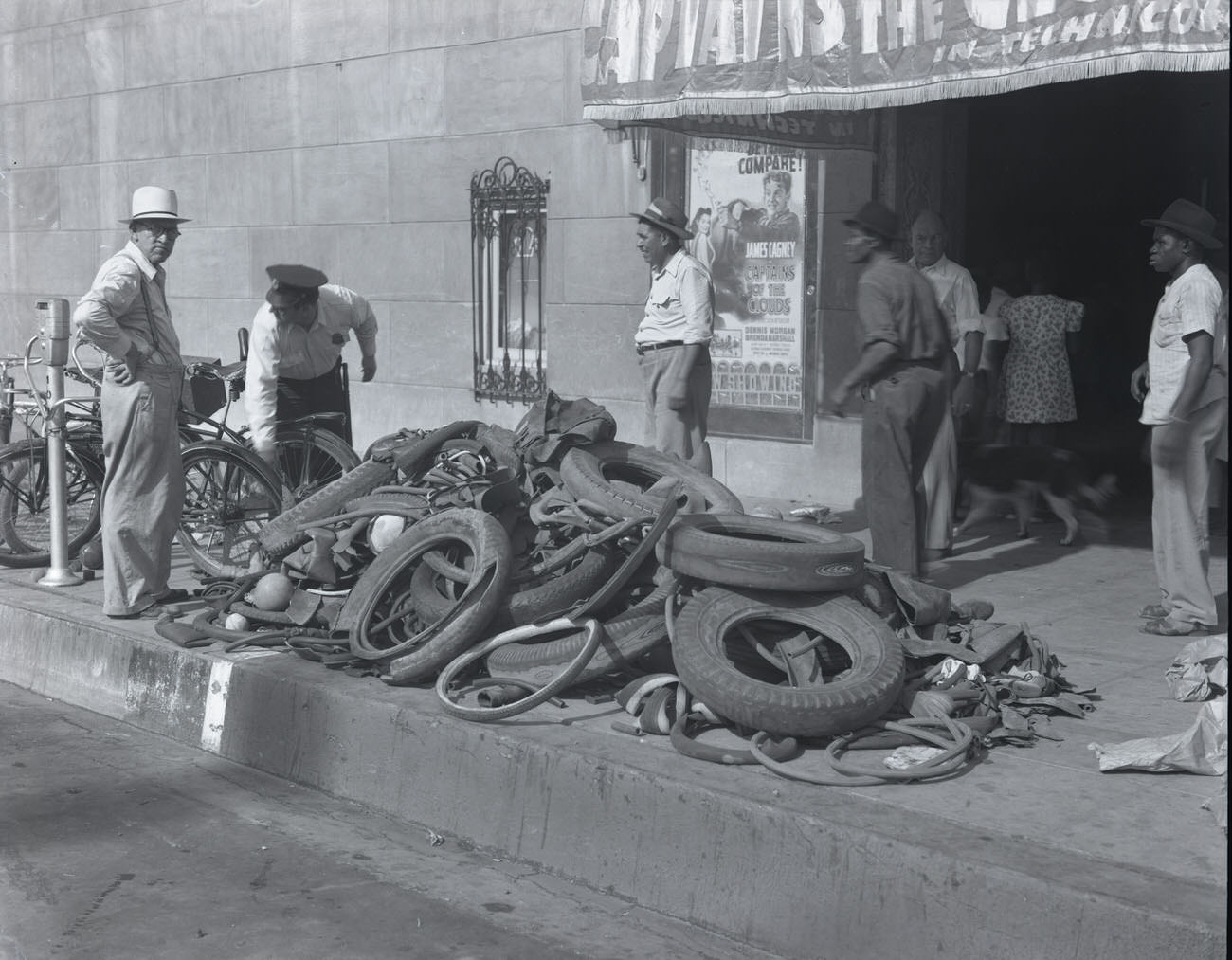 Scrap Rubber in Front of the Orpheum Theatre, 1942