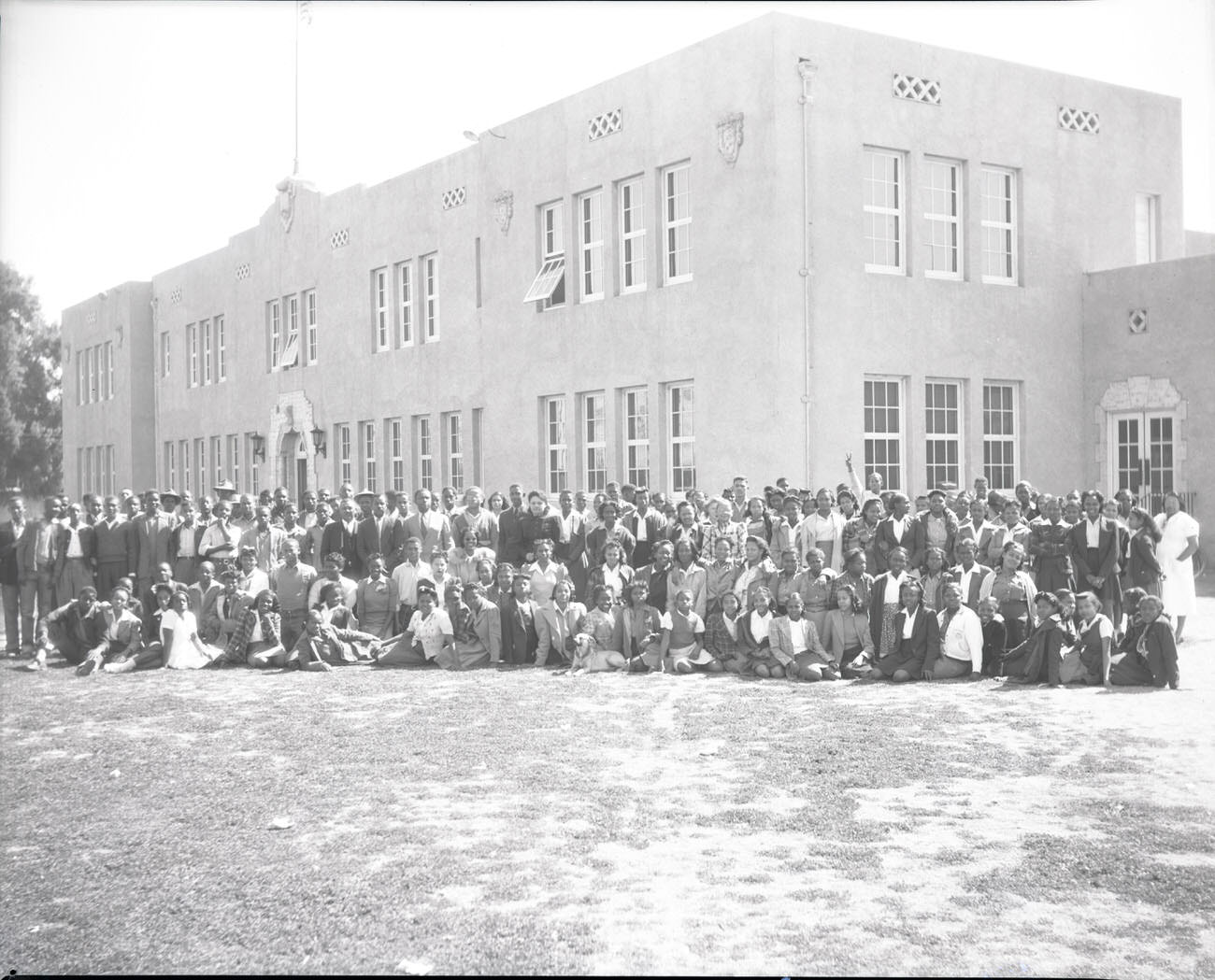 Students and Staff Outside of the Phoenix Union Colored High School, 1942