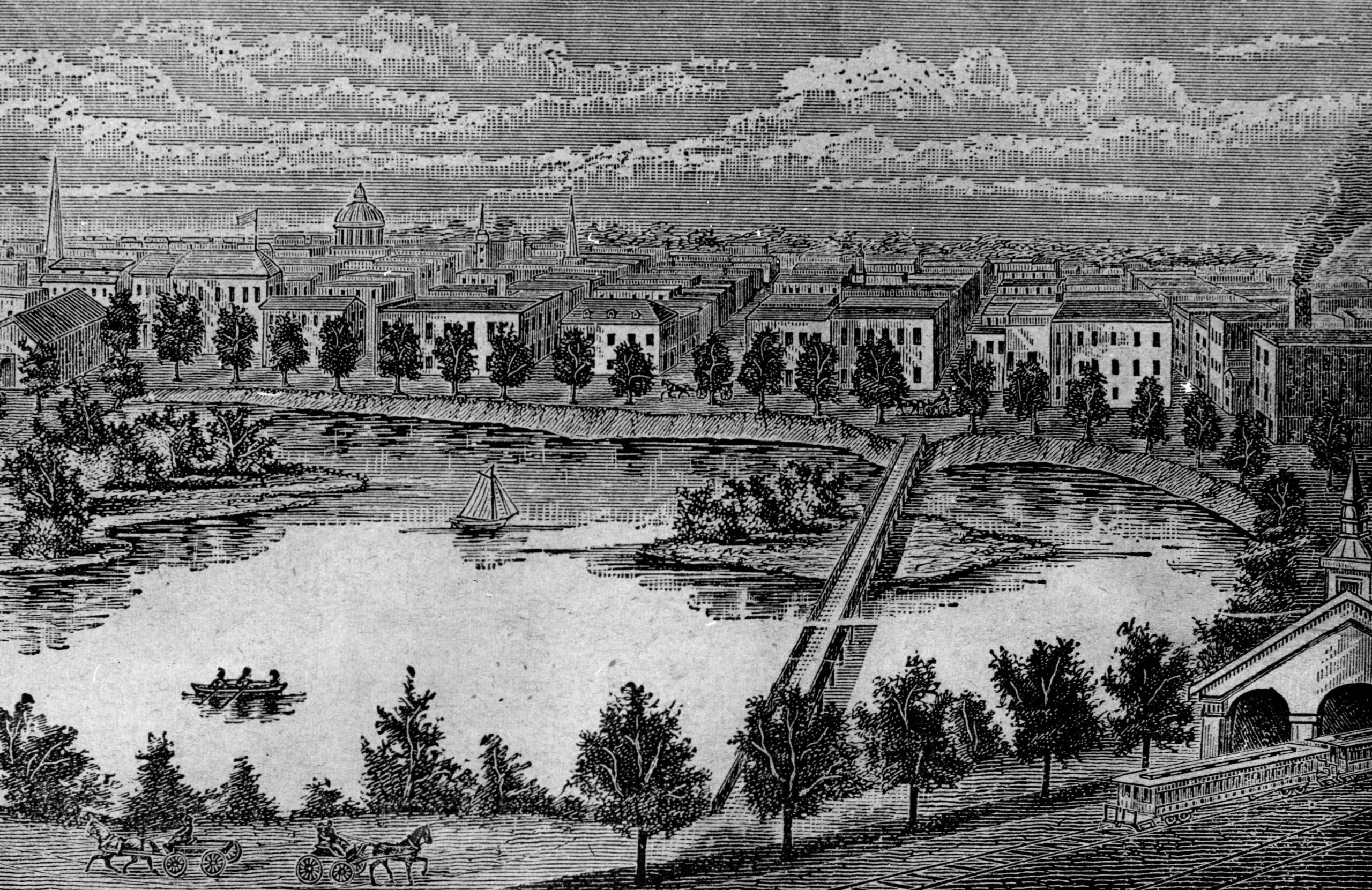 Sacramento River, from the Bridge at Sacramento City, 1870