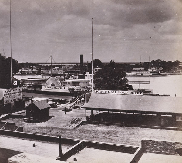 Steamer Landing, and Pacific Railroad Depot, Sacramento City, 1870s