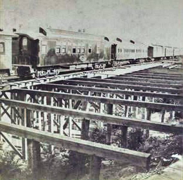 Pullman Palace Cars, at Sacramento, 1870