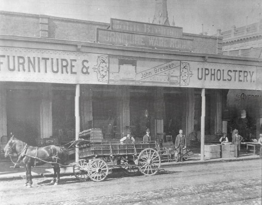 John Breuner Furniture Company on K Street in Sacramento, 1871