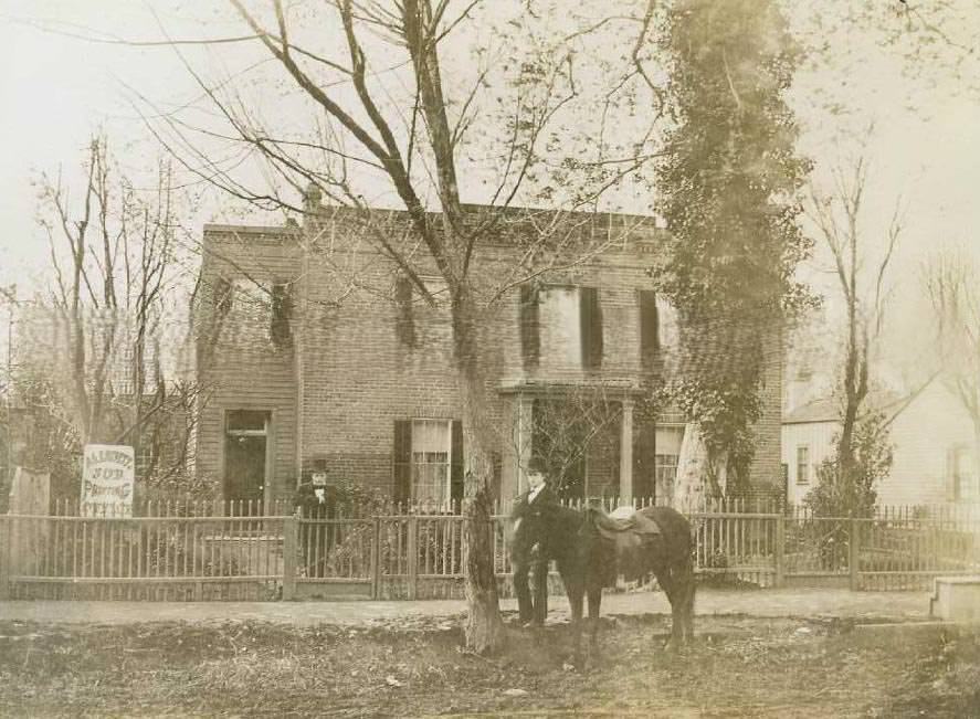 View of 216 M Street. It was used as a printing shop, 1870s