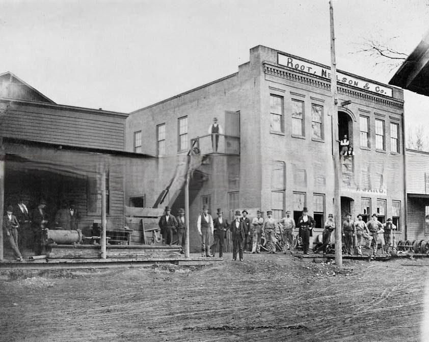 The Union Iron Works of Root, Neilson & Company located at Front Street between N and O Streets, Sacramento, 1876