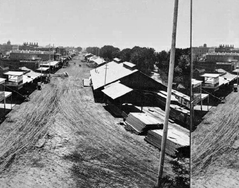 Central Pacific yard, Sacramento, 1870