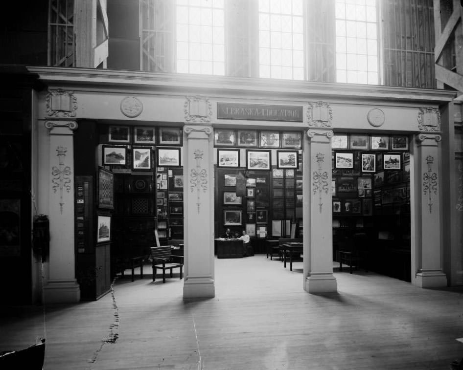 Nebraska displayed its educational efforts from kindergarten through high school and at the State University in its exhibit in the Education building at the Louisiana Purchase Exposition