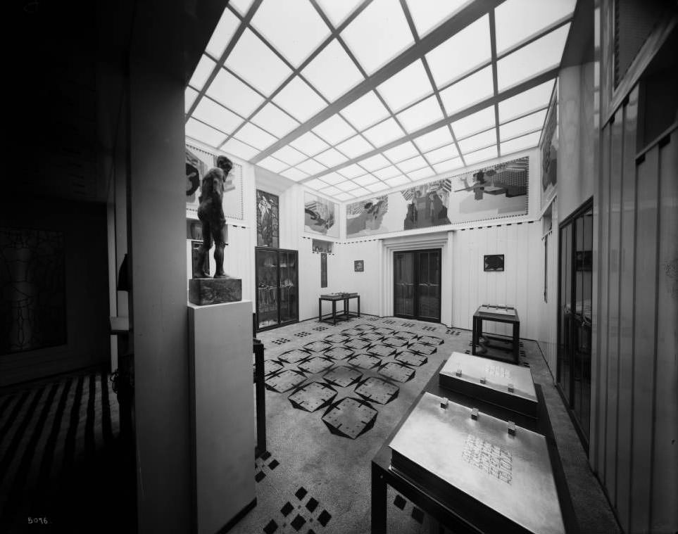 View of a room in the Austrian pavilion at the Louisiana Purchase Exposition the 1904 World's Fair.