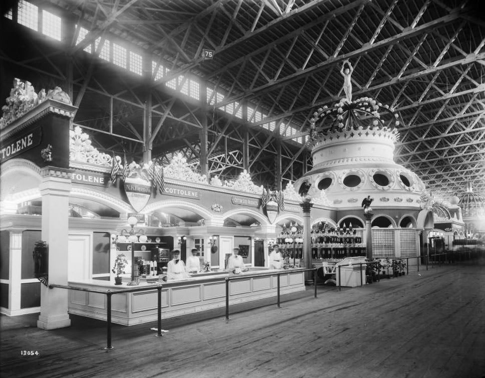The N.K. Fairbank Company, Chicago, exhibited cotton seed oil products in the Palace of Agriculture at the Louisiana Purchase Exposition, 1904