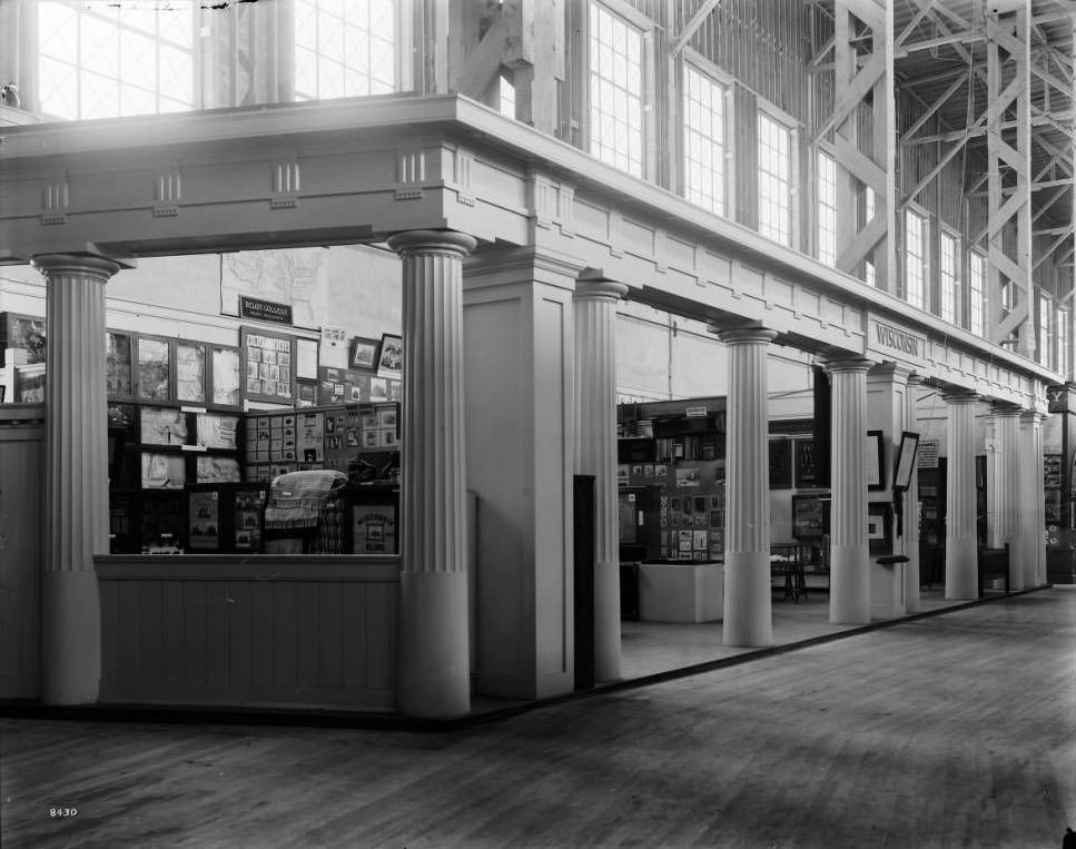 Wisconsin exhibited work from its public school systems, colleges and universities in the Palace of Education and Social Economy at the Louisiana Purchase Exposition.