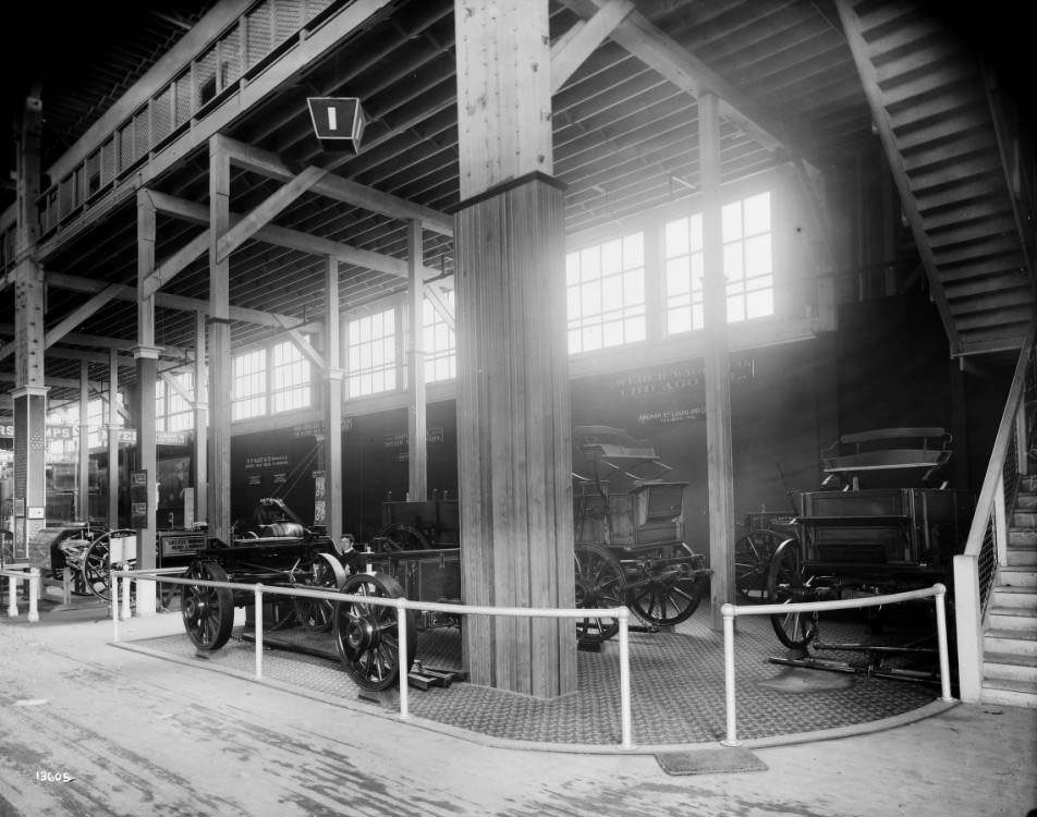 Weber Wagon exhibit in the Palace of Agriculture, 1904