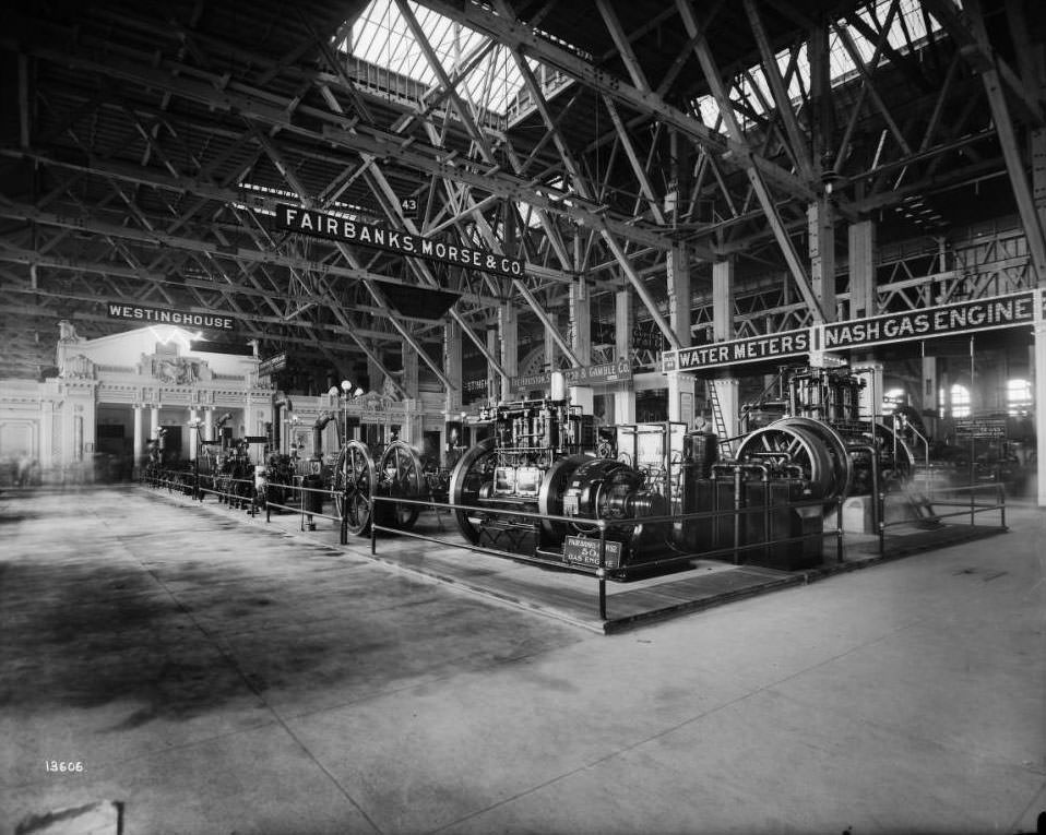 Fairbanks, Morse & Co. exhibit in the Palace of Machinery, 1904