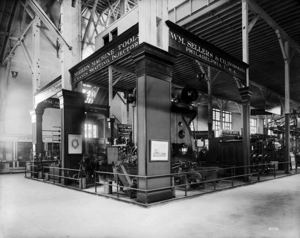 Wm. Sellers & Co. exhibit in the Palace of Machinery, 1904