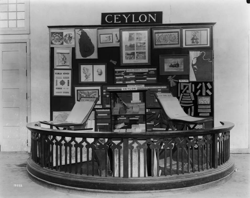 Ceylon exhibit in the Palace of Education and Social Economy, 1904