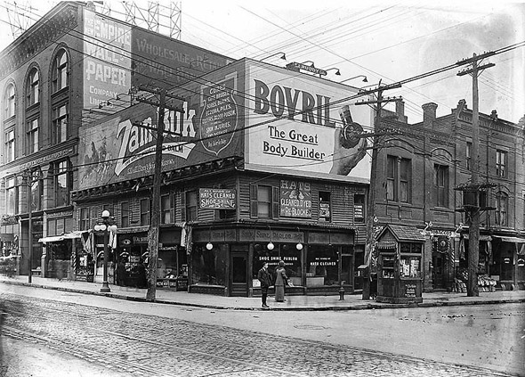 Northeast corner of Yonge and Shuter streets, 1910s