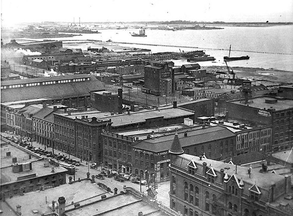 Front and Church streets looking southeast, 1924