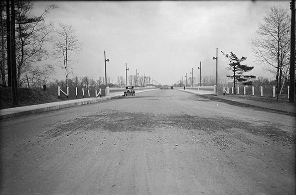 Recently completed Leaside Bridge, 1928