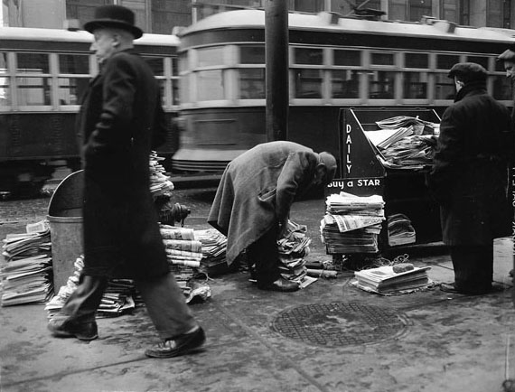 A Toronto Star newspaper stand, 1940s