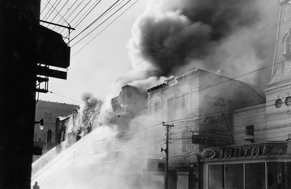 Fire at Lyons Furniture Store, 1940s