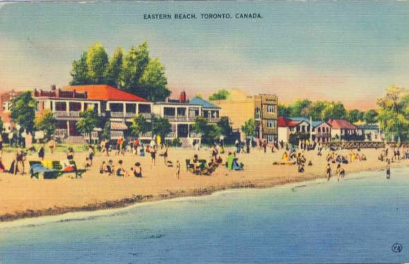 An old postcard of the Beaches, 1950s