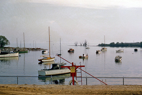The quiet Toronto waterfront (likely Ashbridges Bay), 1950s