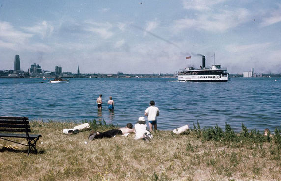 Toronto harbour and ferry in the late 1950s,