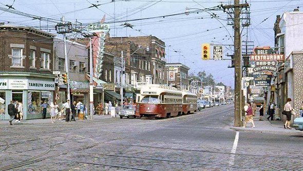 Looking east on Bloor from Lansdowne1966