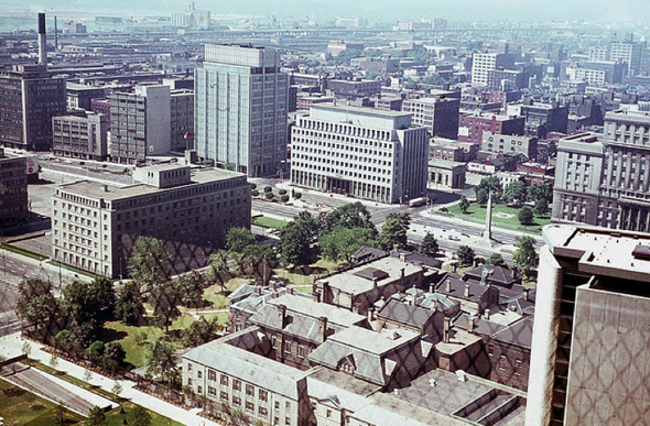 View from the observation deck of City Hall, 1966,