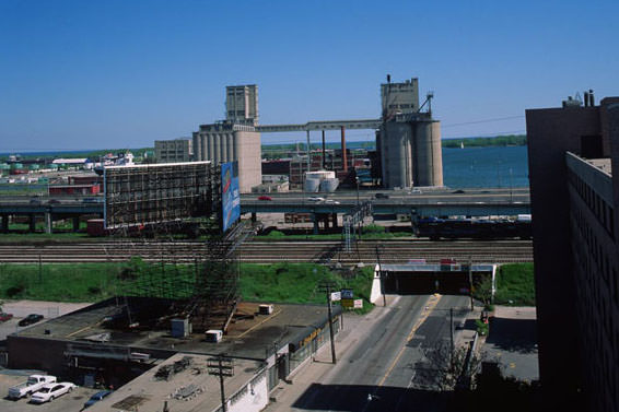 Silos on the waterfront from Parliament.1990s