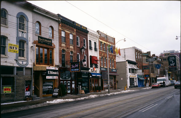 Restaurant row on King West.1990s