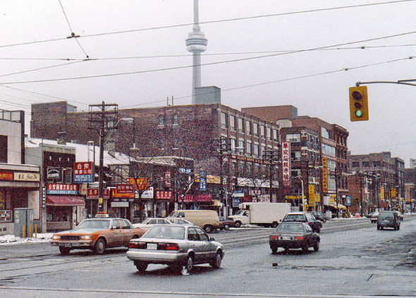 The CN Tower over Chinatown.1990s