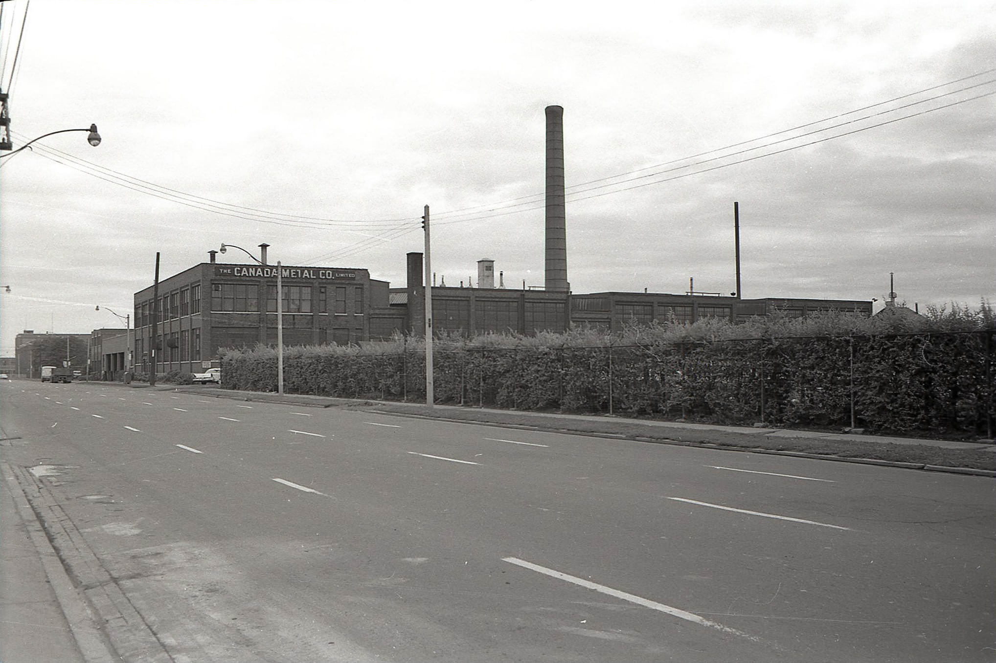 The Canada Metal Company, 721 Eastern Avenue, 1960s. View looking east towards Leslie Street.