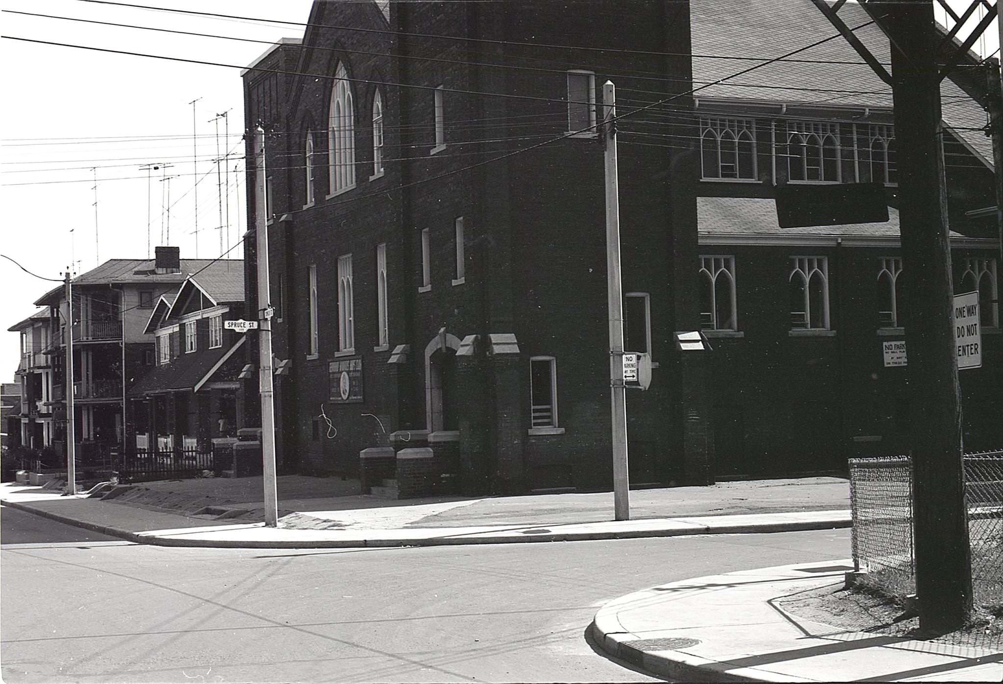 South west corner of Spruce and Sumach, 1963.