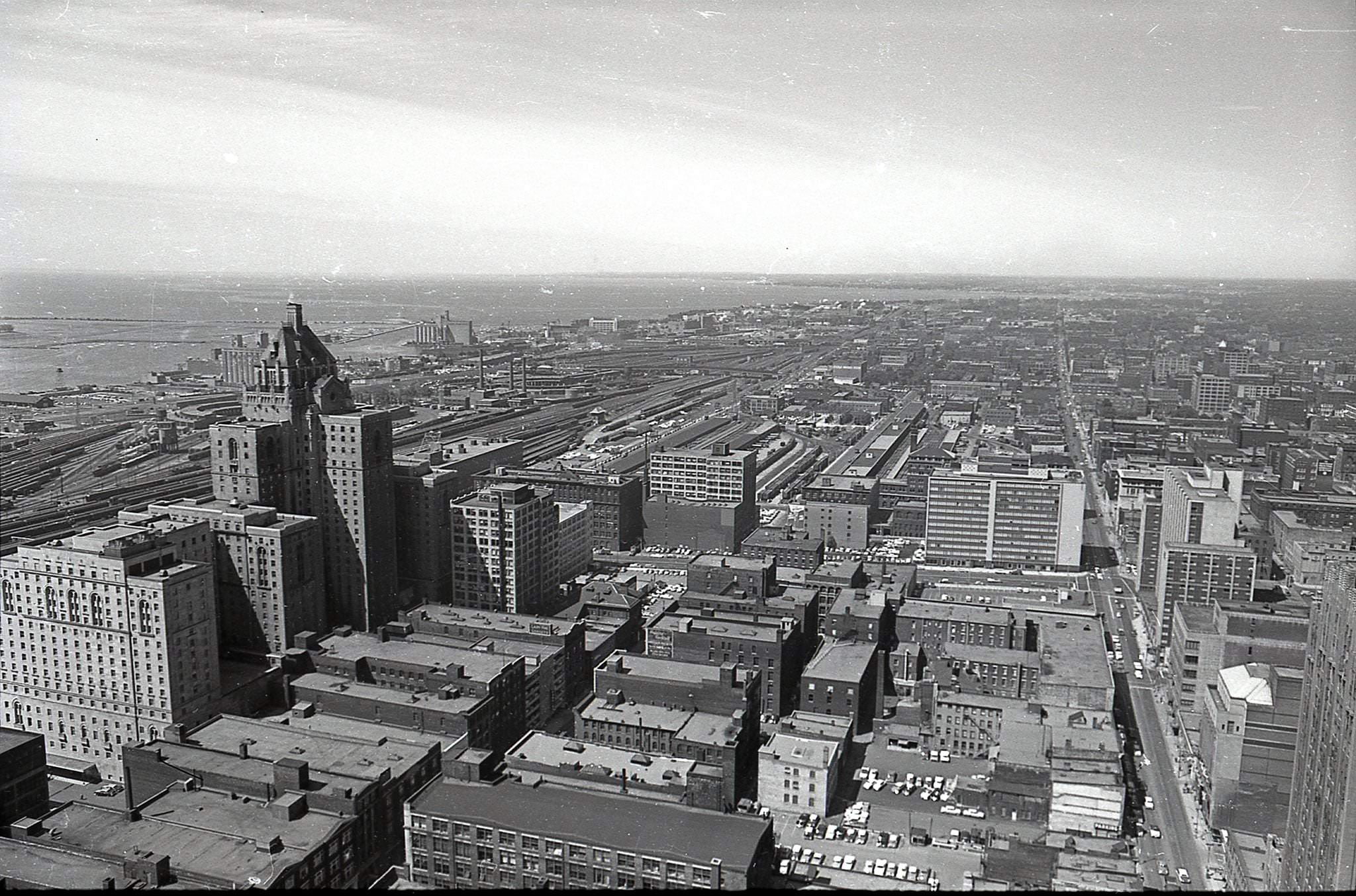 Early 1960s view looking west from the Canadian Bank of Commerce Building.