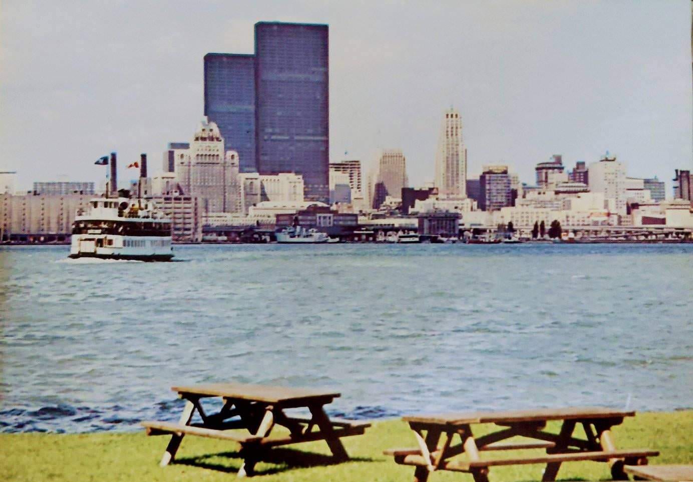 Skyline of downtown Toronto from the Toronto Islands, 1970s