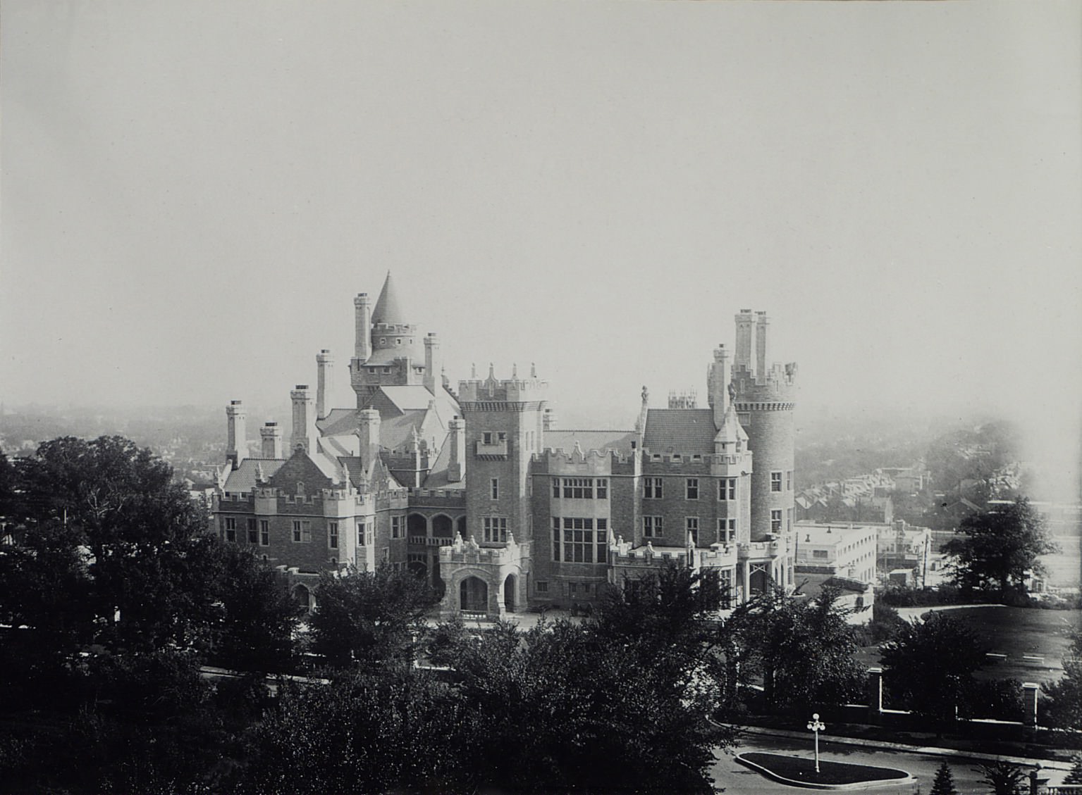 Casa Loma, Sir Henry Pellatt's Castle, Toronto, from the stables water tower, north side, 1922.