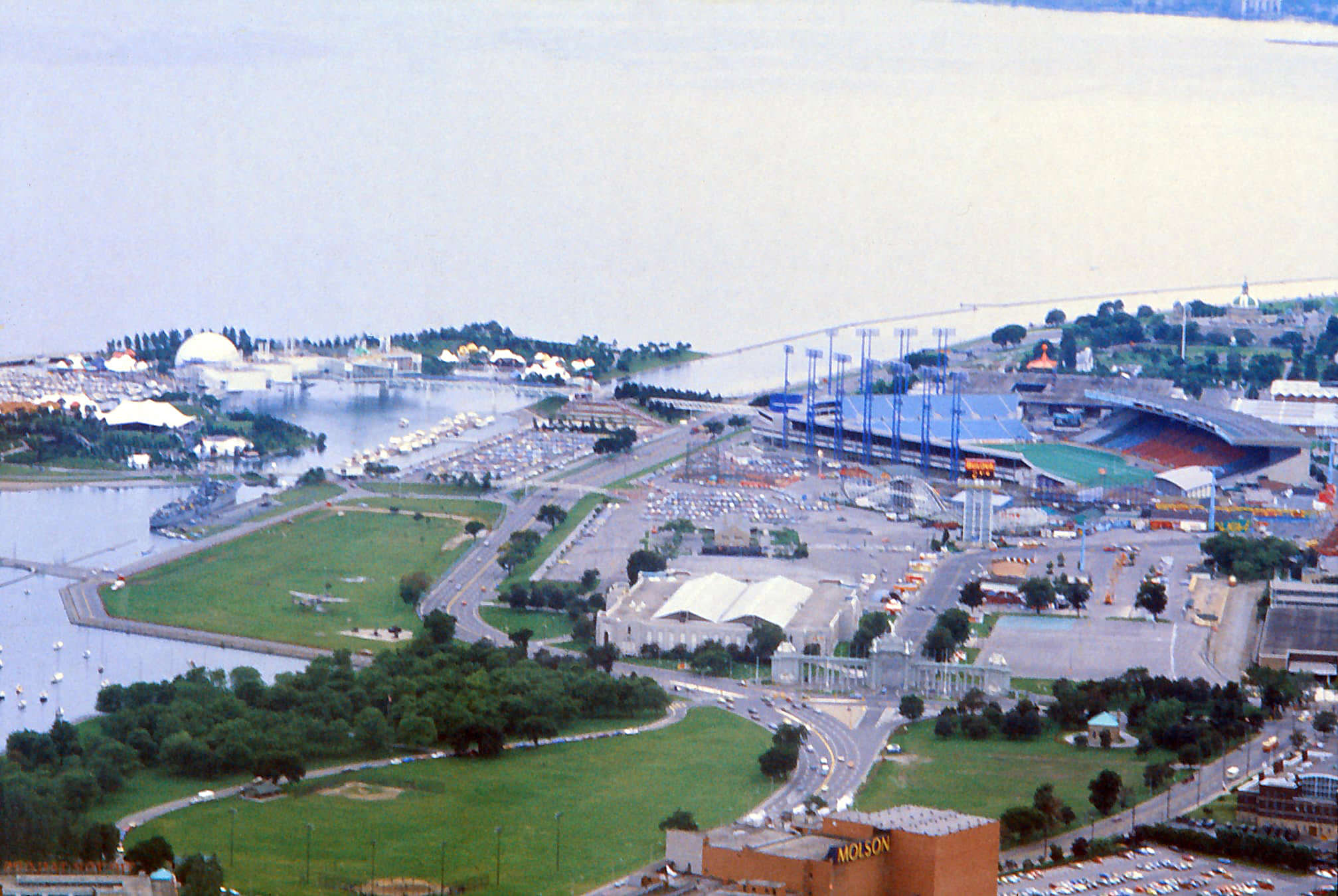 CNE view from CN Tower, in the 1970s.