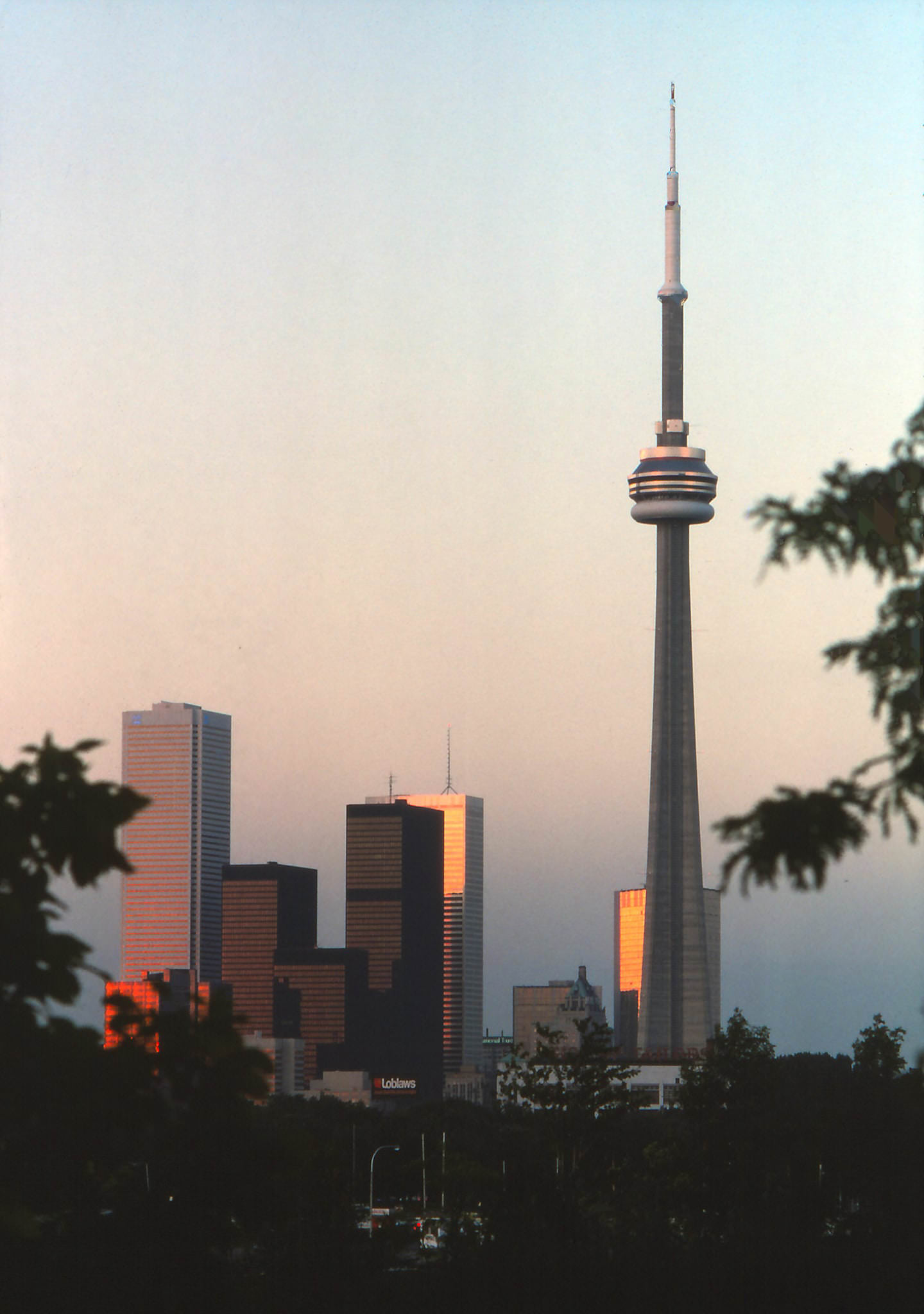 Uncluttered Toronto Skyline from Ontario Place, 1970s.