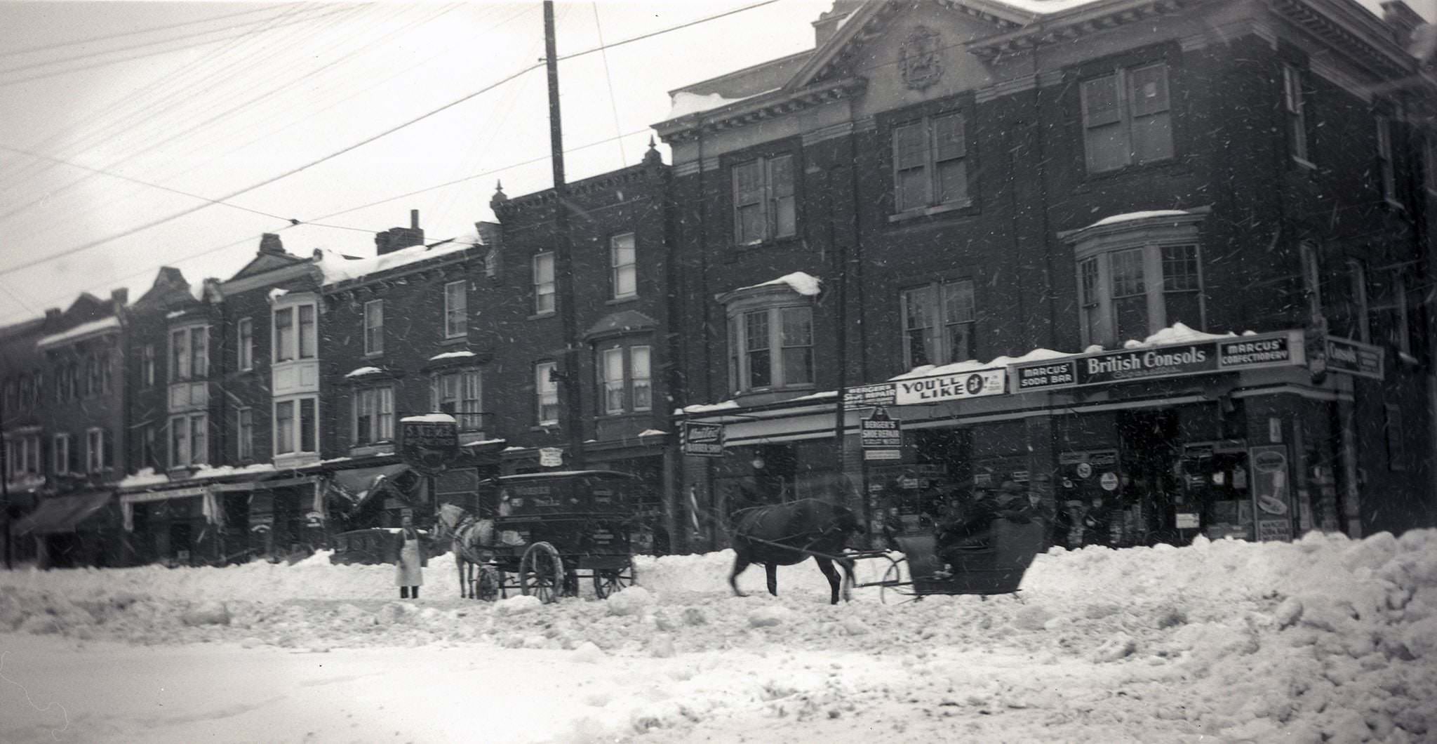 North side of College, west of Euclid, 1940