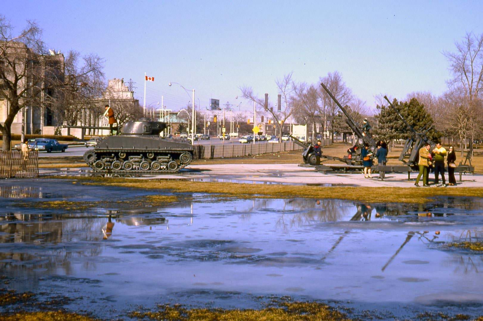 WWII relics on display at Coronation Park, Lake Shore Blvd. W., 1970
