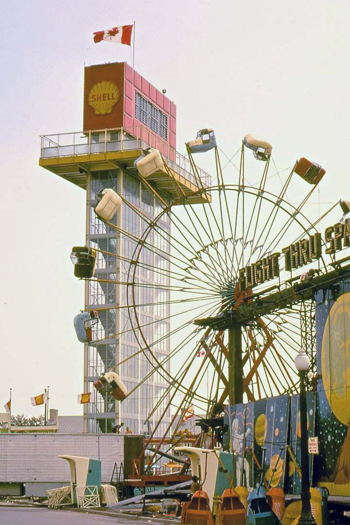 Shell Tower and part of the Midway at the CNE, 1968
