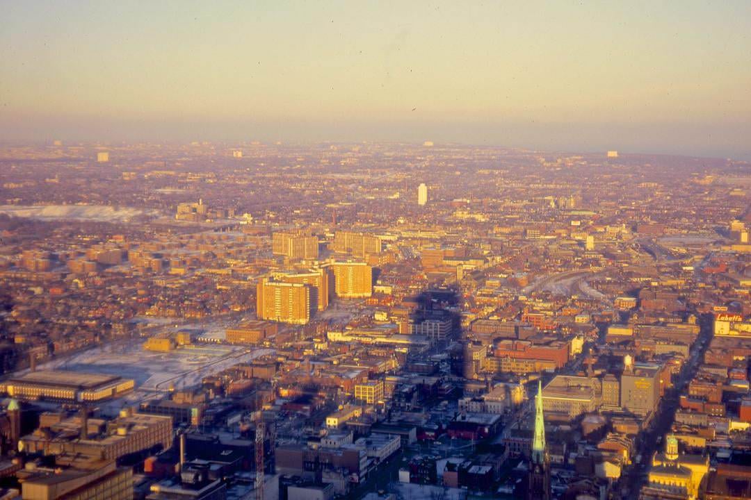 View looking east. St. James peak lower right corner, 1960s