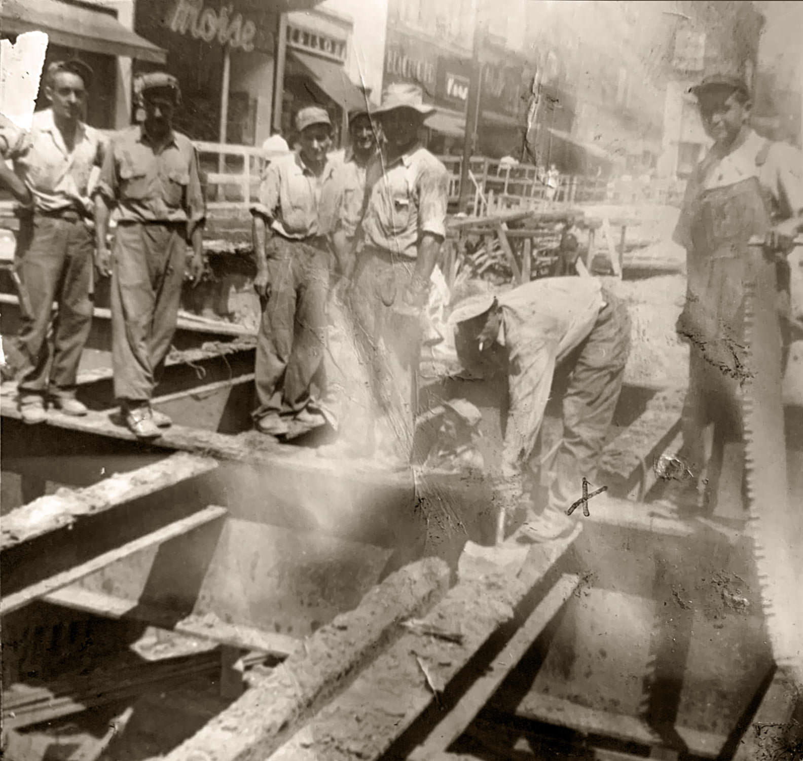 Newly arrived immigrant from Italy working on the Yonge street subway, early 1950s.